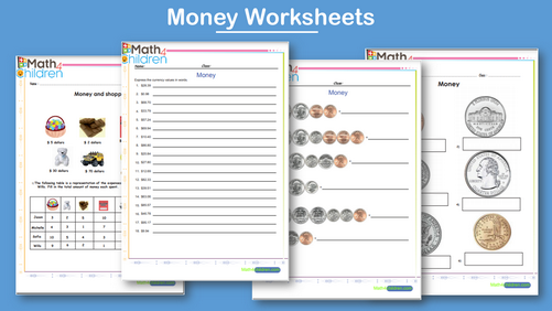 money worksheets grade 1. Learn how to multiply with basic numbers from one to ten.